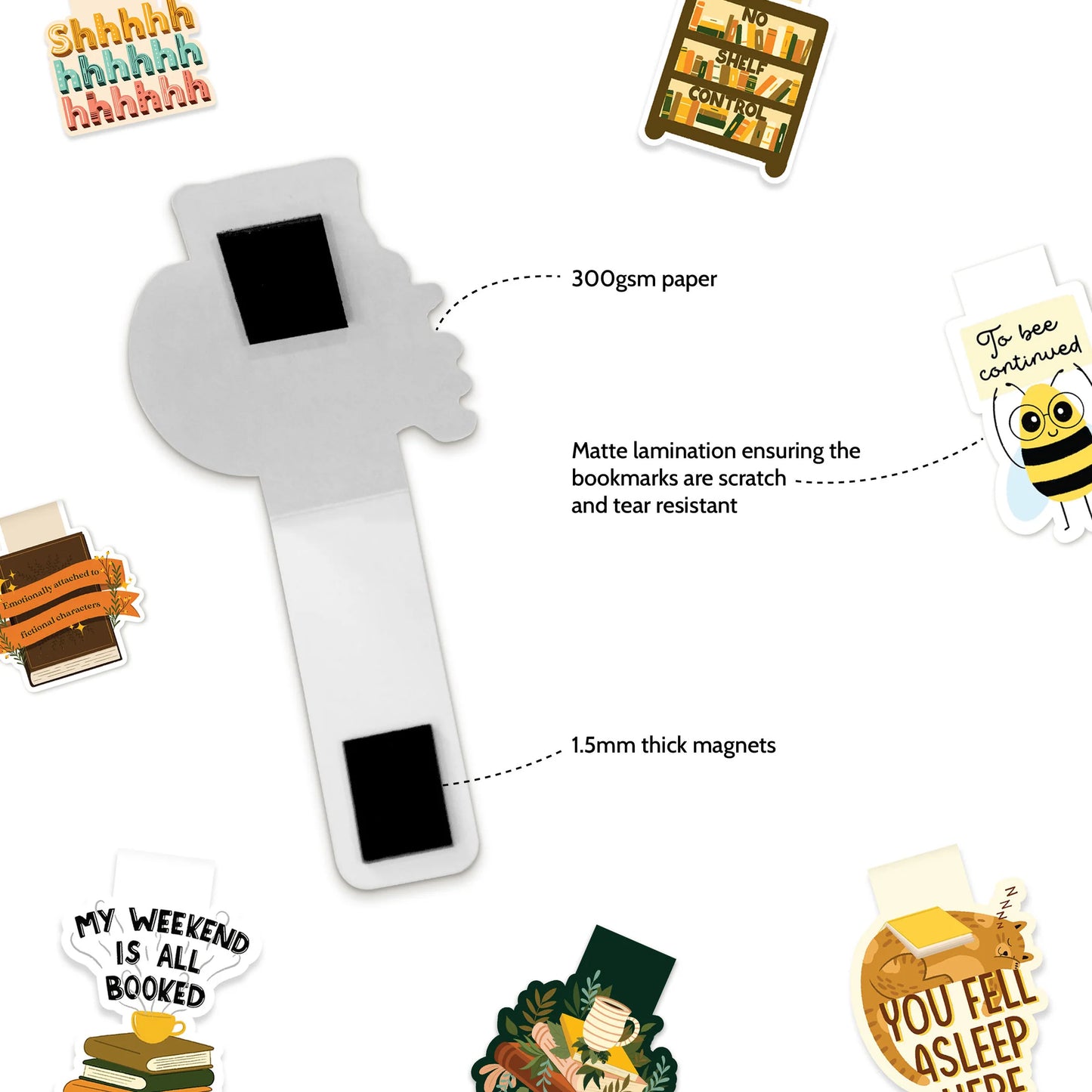 Fun & Flair Set of 10 Magnetic Bookmarks