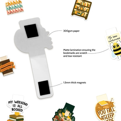 Witty & Wise Set of 6 Magnetic Bookmarks