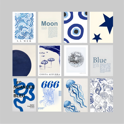 Blue themed Collage Set (pack of 12)