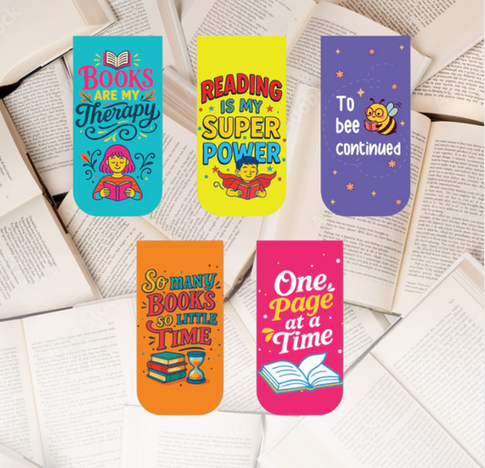 Book Lovers Magnetic Bookmarks – Set of 5