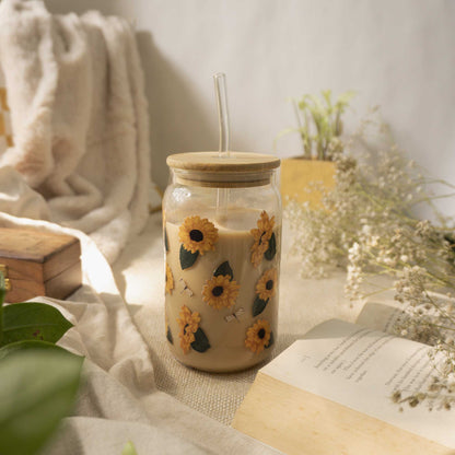 Sunflower dream glass tumbler