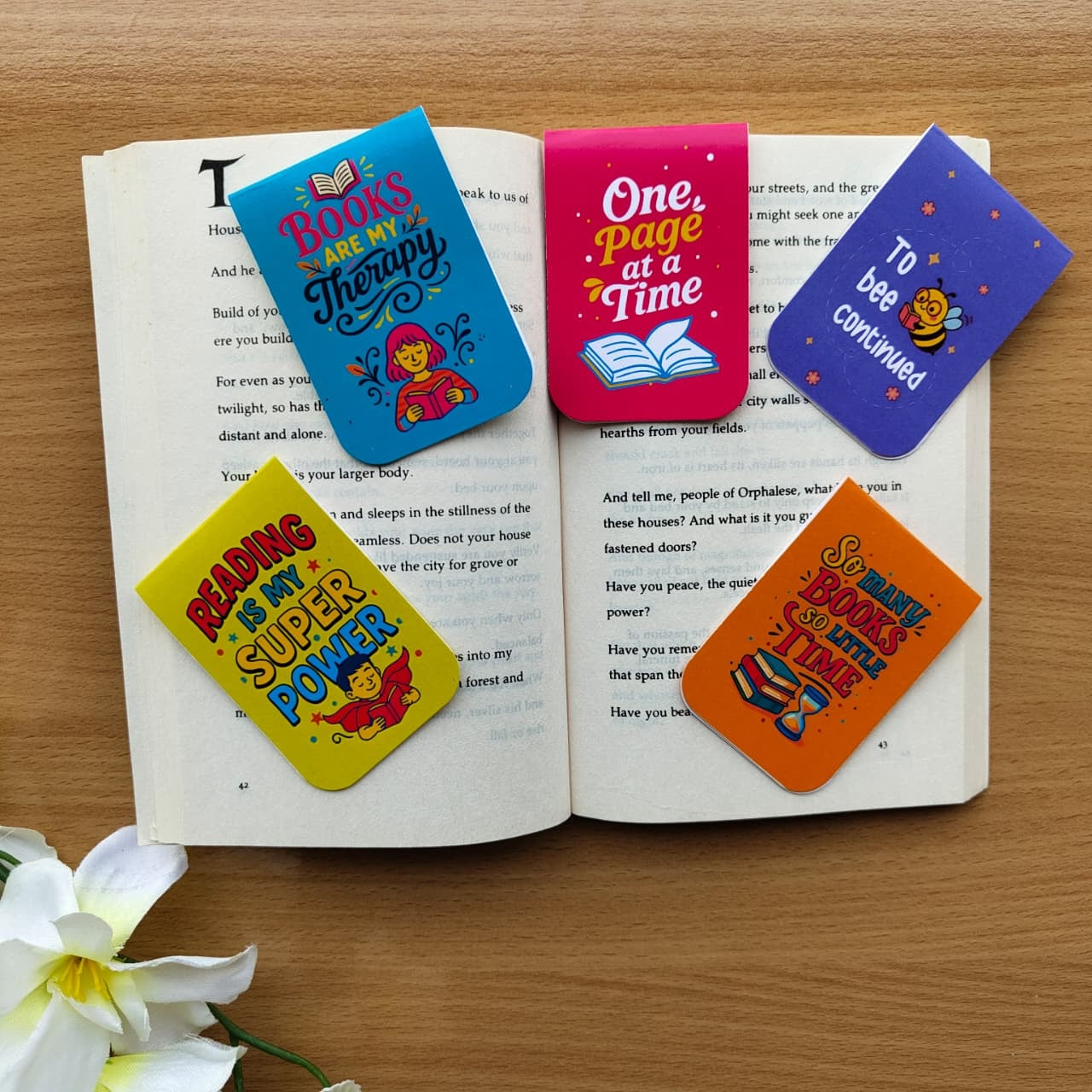 Book Lovers Magnetic Bookmarks – Set of 5