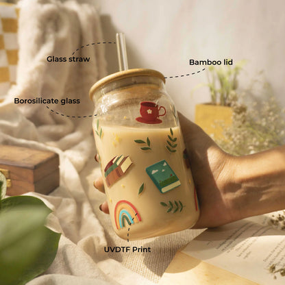 Reader's Retreat glass tumbler