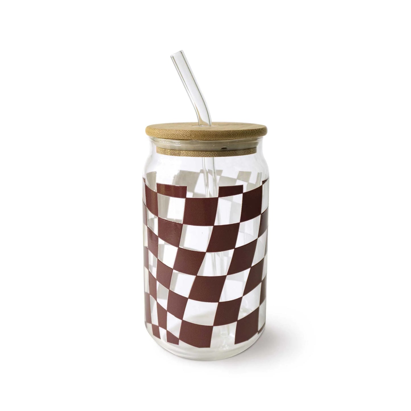Retro Checkered glass tumbler
